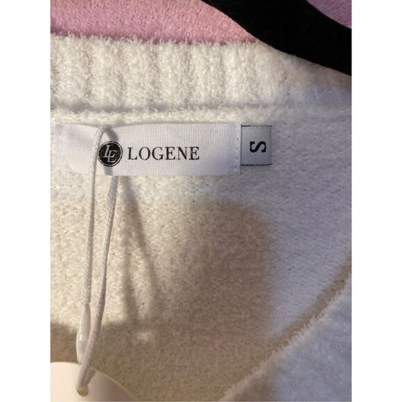 NWT Logene women’s oversized, crewneck soft fuzzy knit pull over sweater S/S - Picture 5 of 5